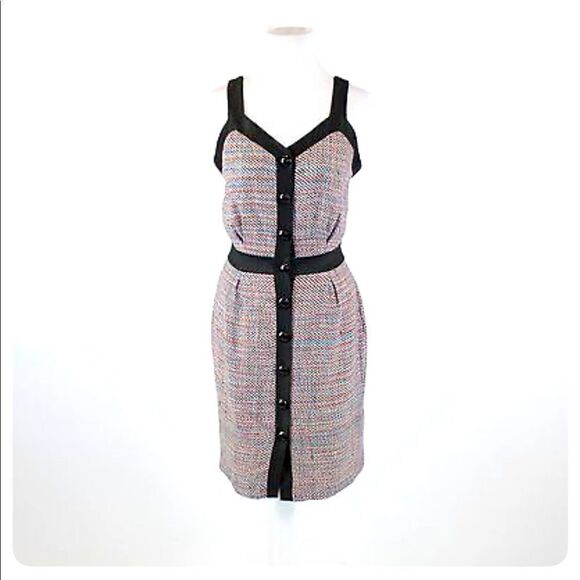 Vintage Lauren Leonard thin strap button down textured dress. Size 6 - Picture 1 of 5